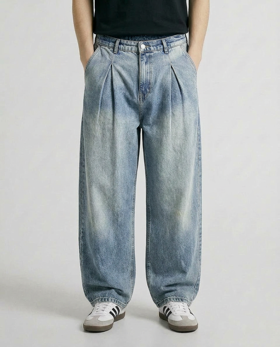 Pleated, Balloon-fit jeans – JE-X Store