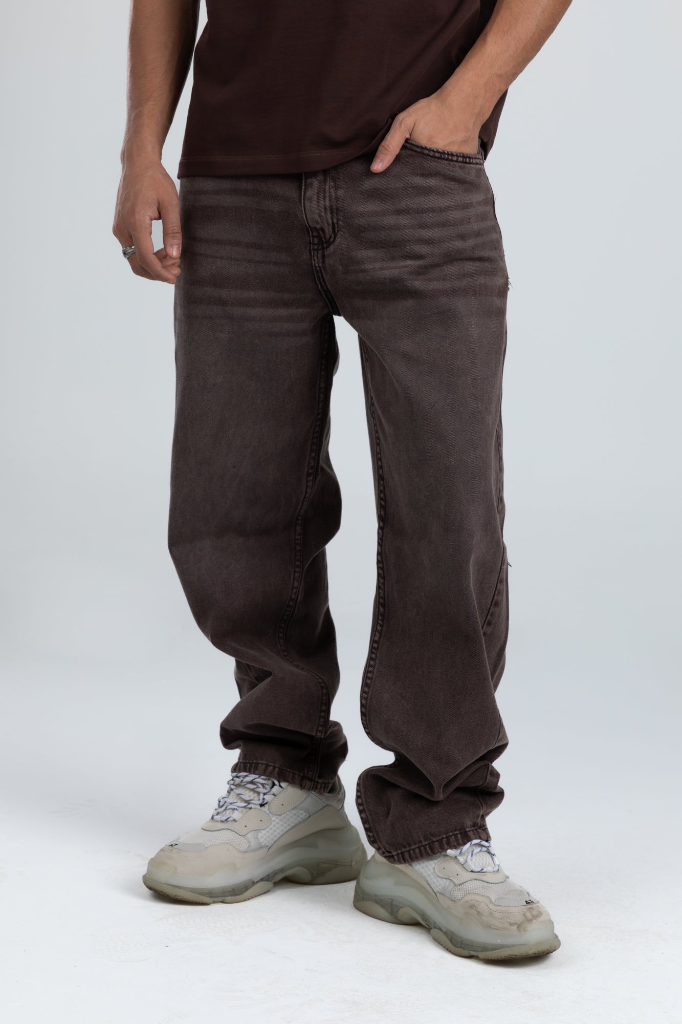 brown jeans pant - 1526