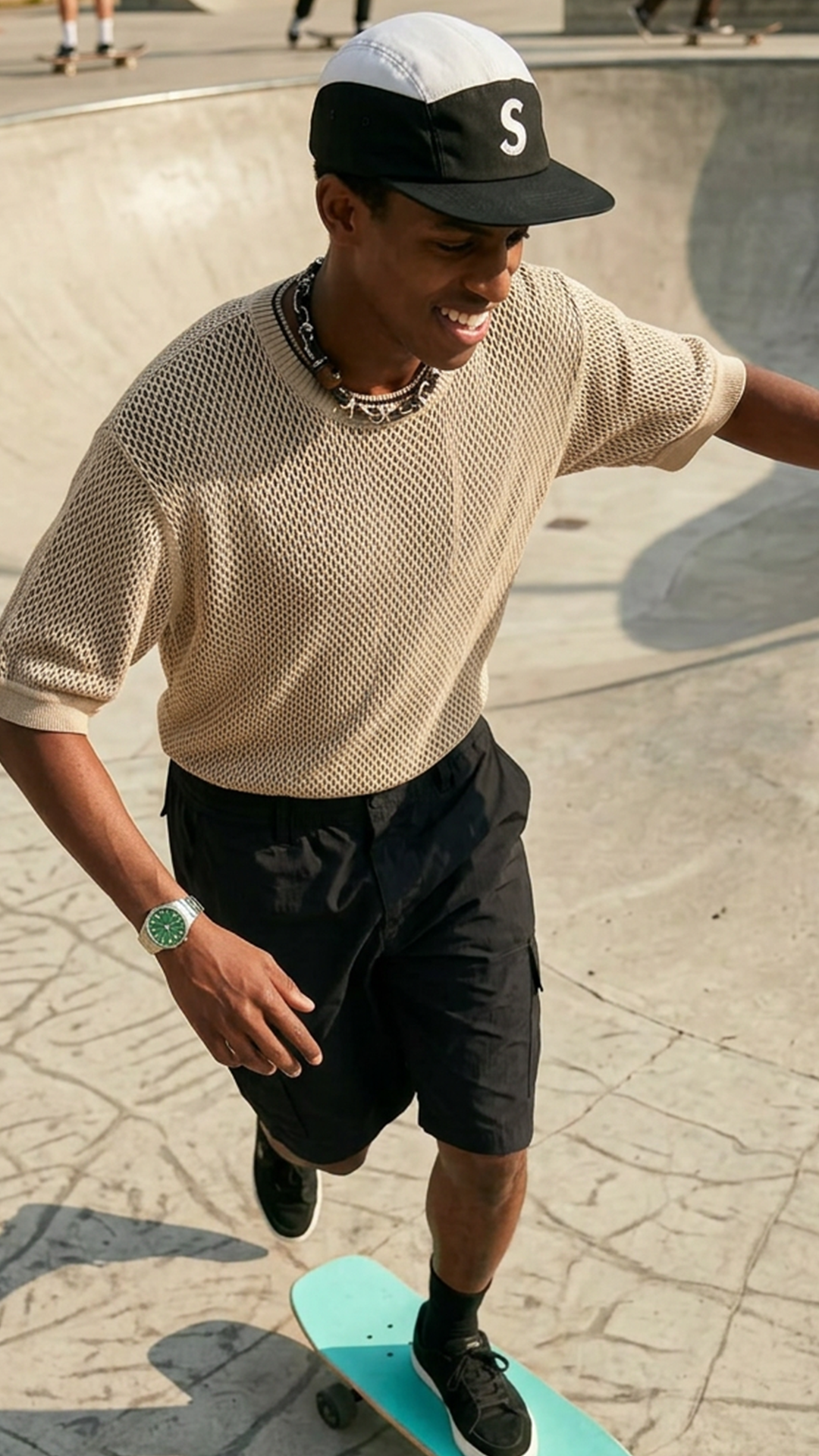 Open-Knit Textured Sweater Tee