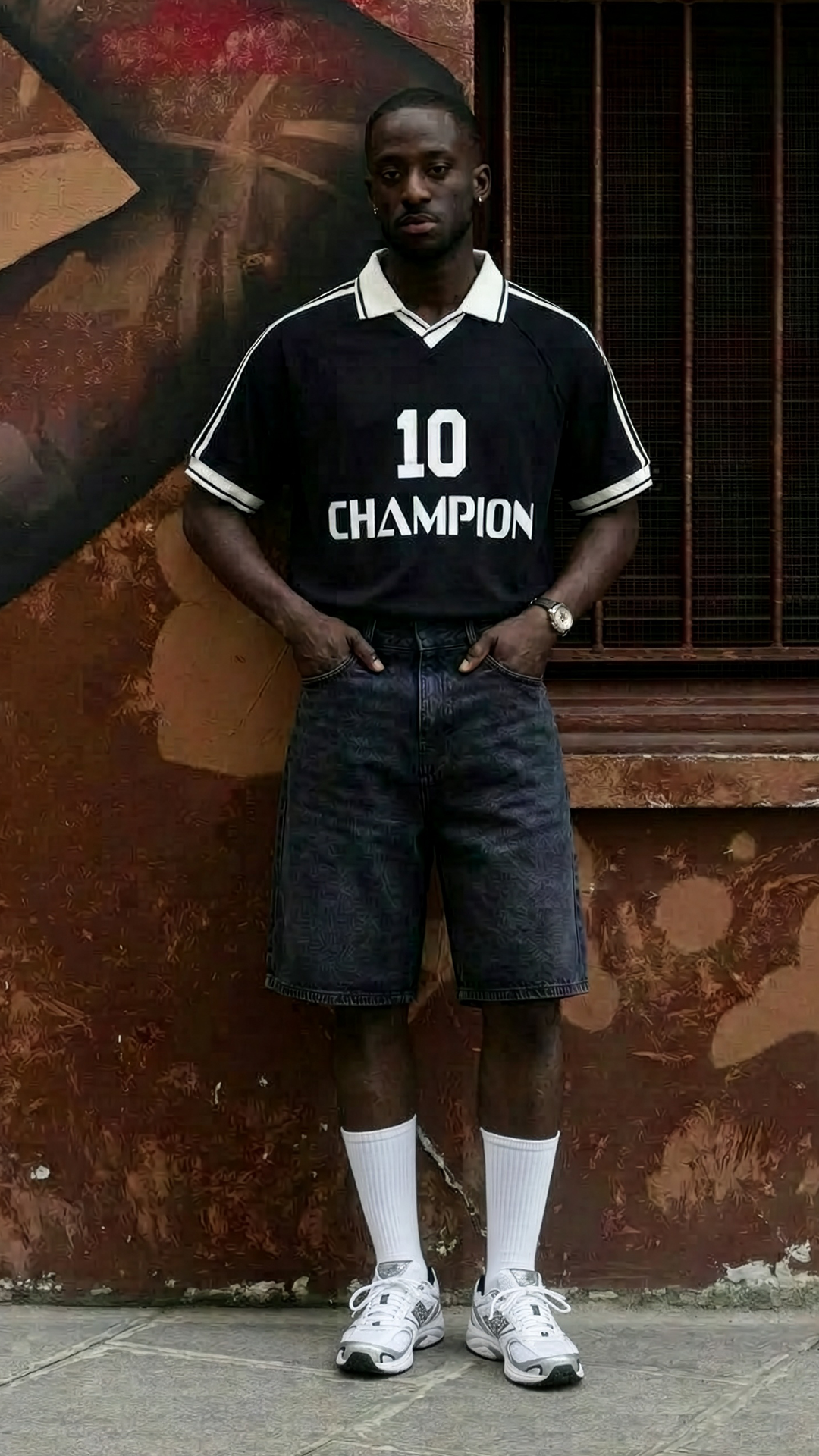 Polo shirt with contrasting ribbed trims