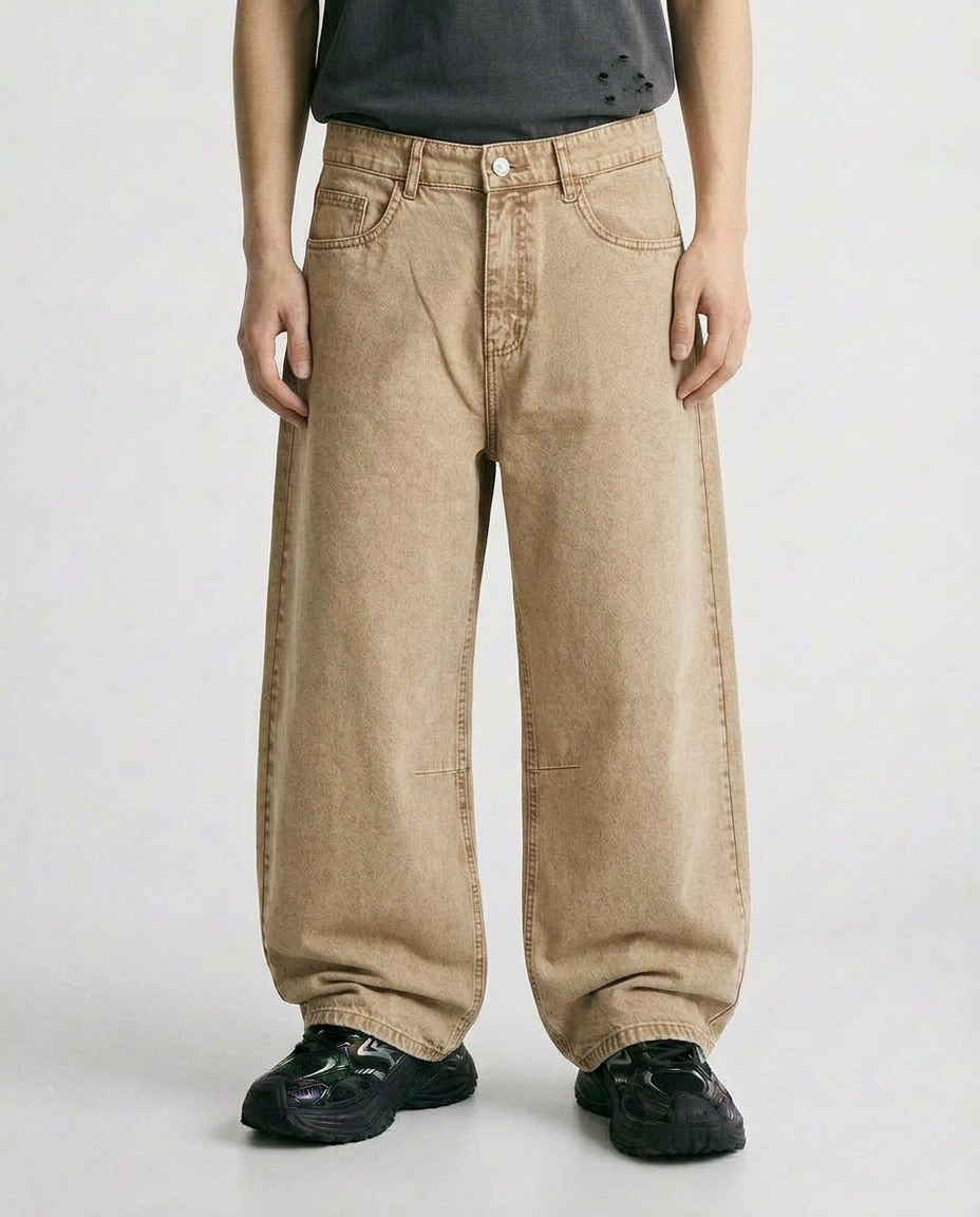 WASHED BALLOON FIT JEANS