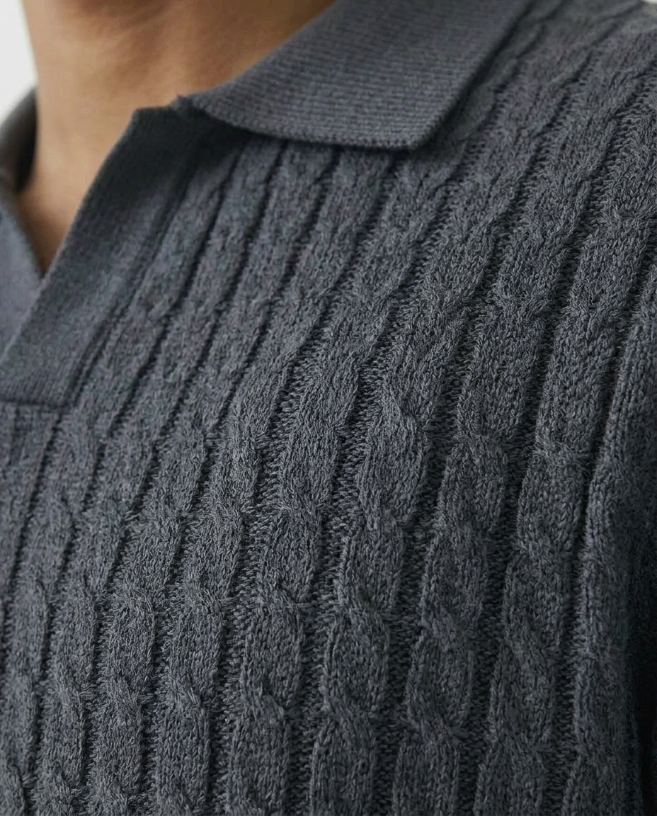 Texture knit polo