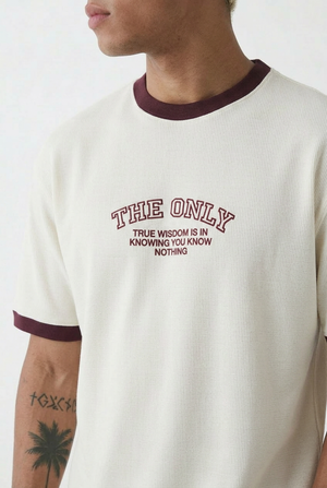 Contrast rib t-shirt