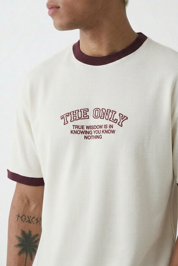 Contrast rib t-shirt