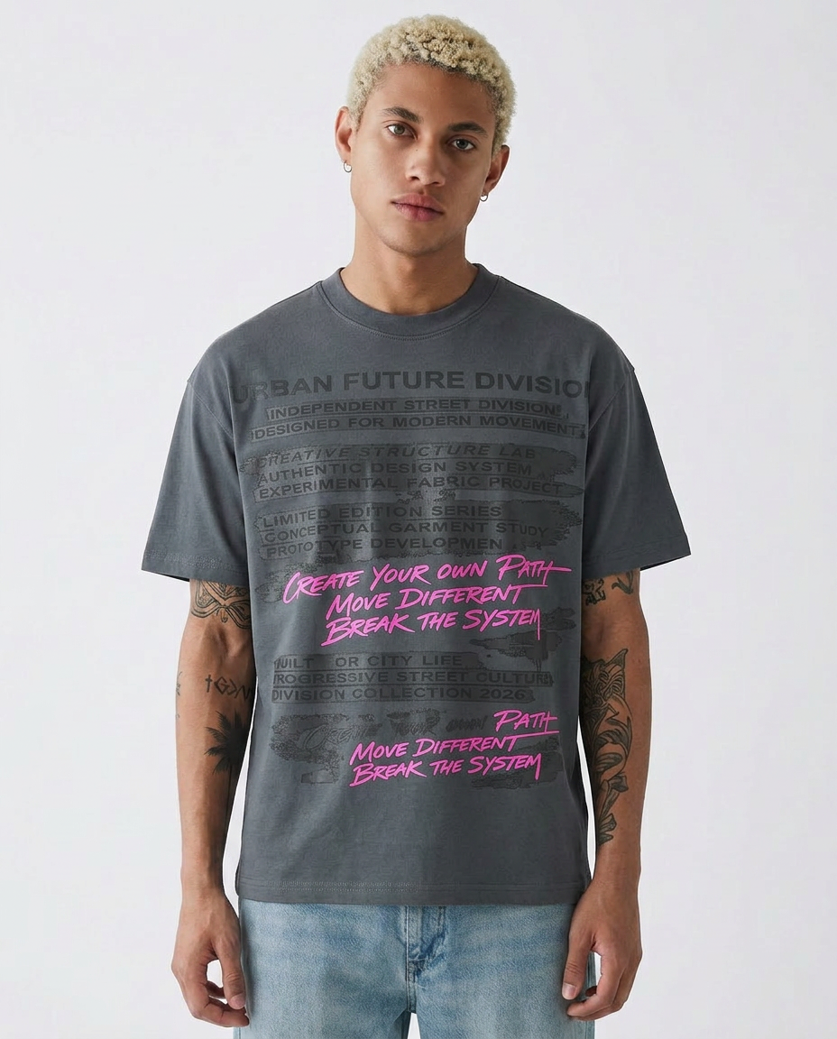 Contrasting text print t-shirt