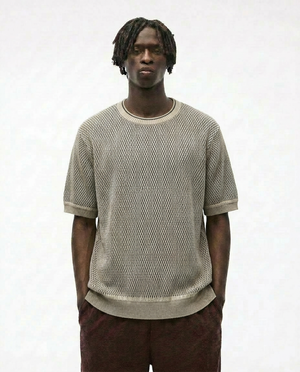 Open-Knit Textured Sweater Tee