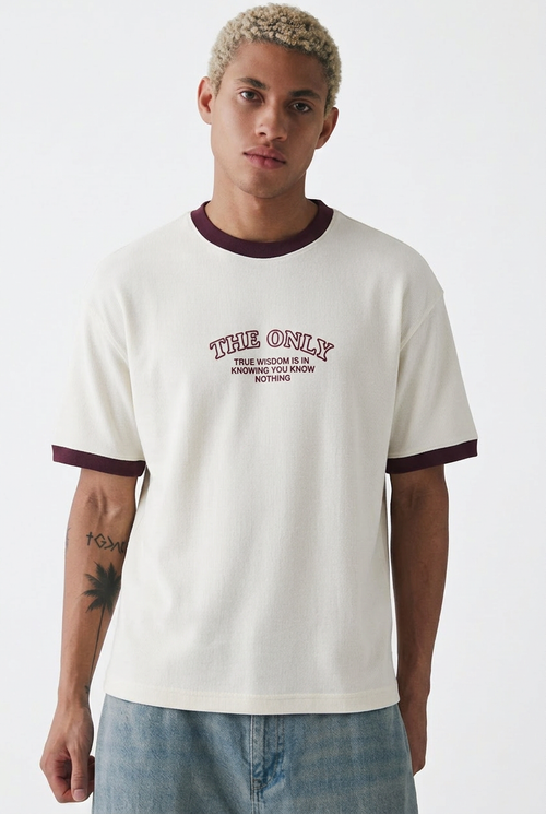 Contrast rib t-shirt
