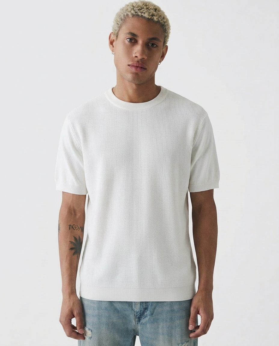 Relaxed fit knit t- shirt