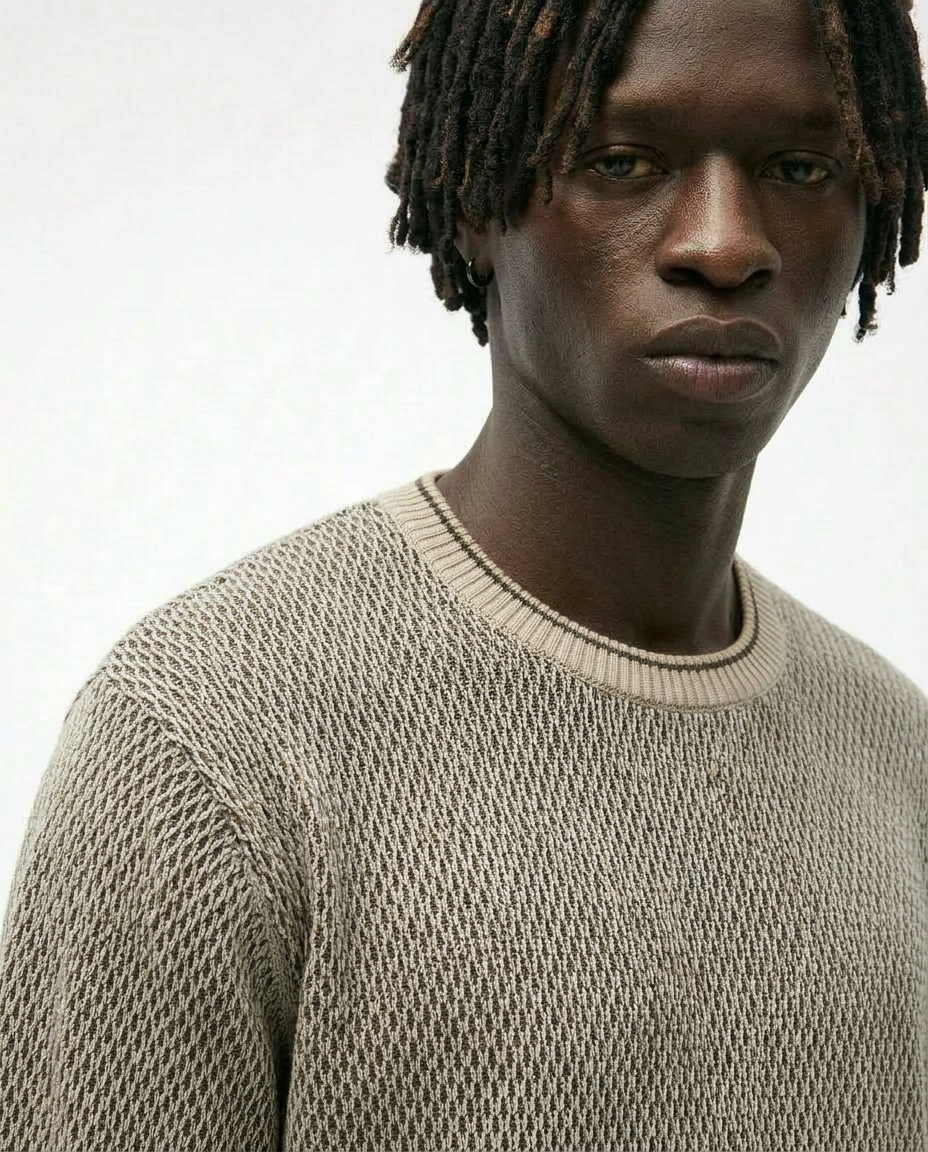 Open-Knit Textured Sweater Tee