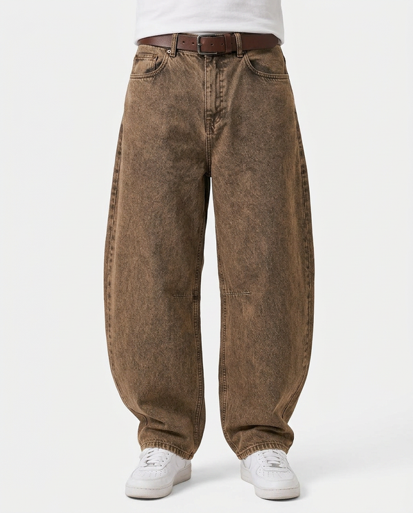 WASHED BALLOON FIT JEANS