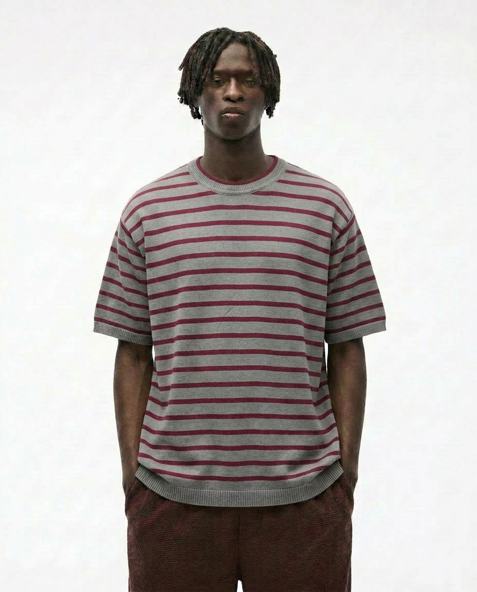 Striped Knit T-Shirt