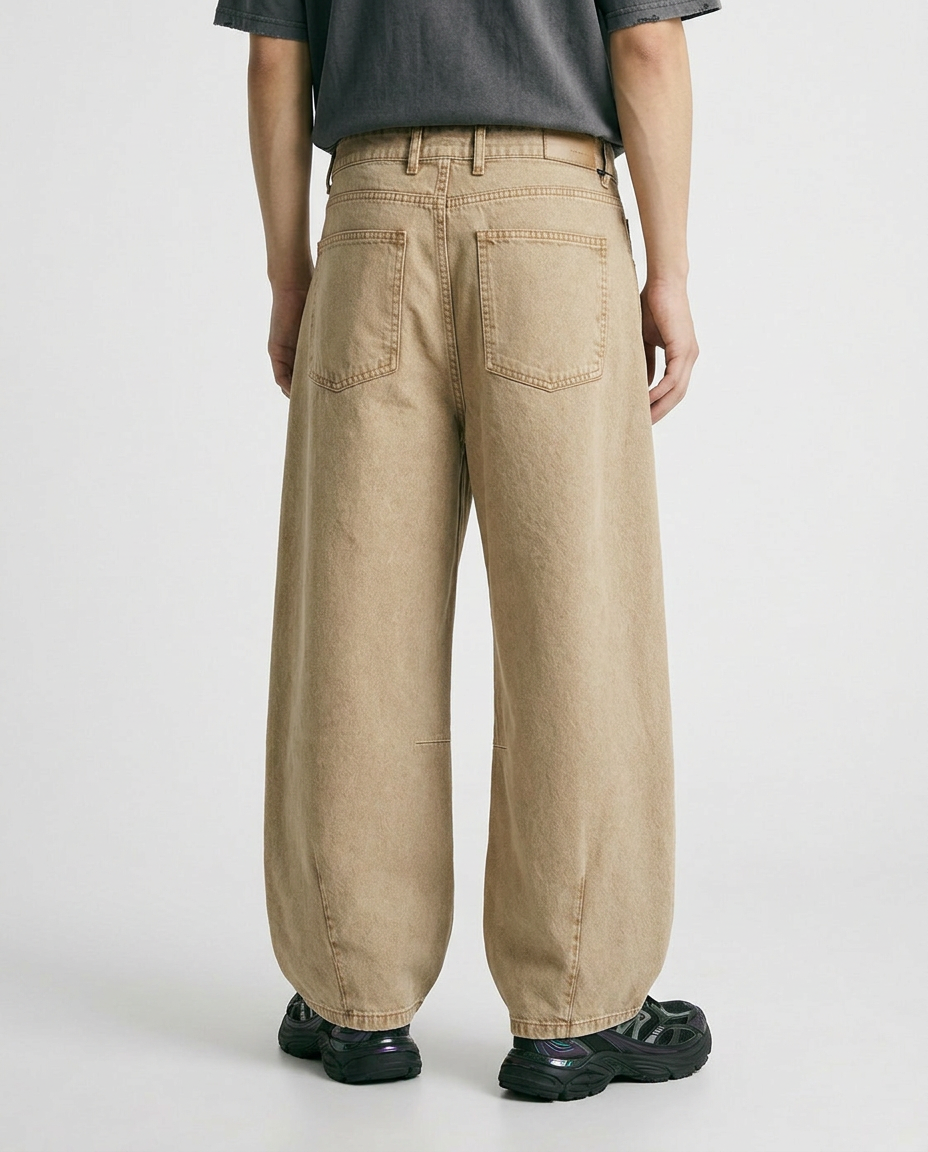 WASHED BALLOON FIT JEANS